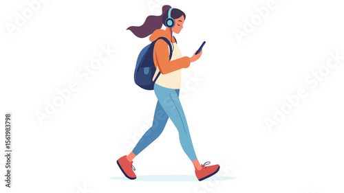 Professional Woman Using Smartphone - Technology Addiction Concept