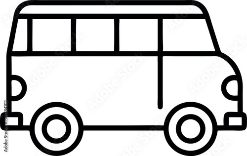 Bus outline icon on white background	