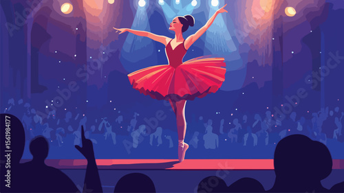 Graceful Ballerina Performing with Classical Music