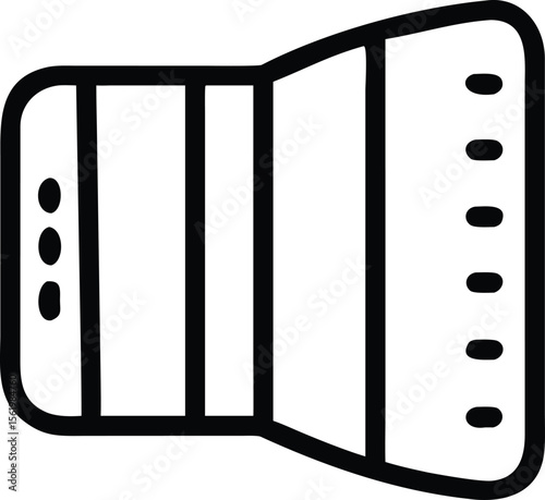 Black outline cartoon folder icon with divider for document organization and storage