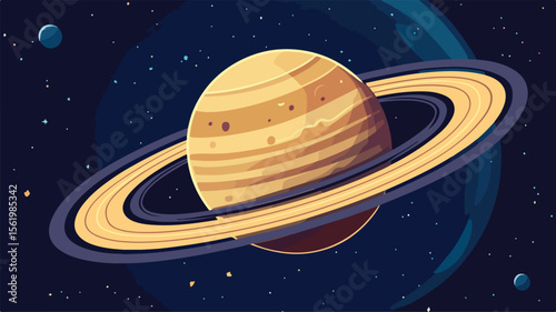 Saturn Outer Space Planet Ball Sphere Celestial EPS Image