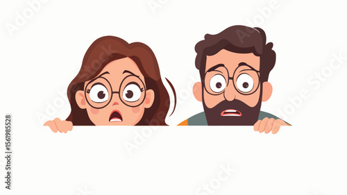 Scared People Looking Out for Suspicious Characters