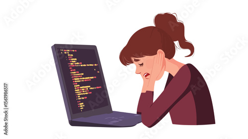 Professional Software Engineer Creating Bug Concept While Searching for Code