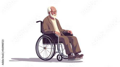 Compassionate Volunteer Caring for Elderly Person with Disability