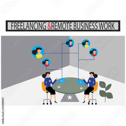 office meeting and planning illustration