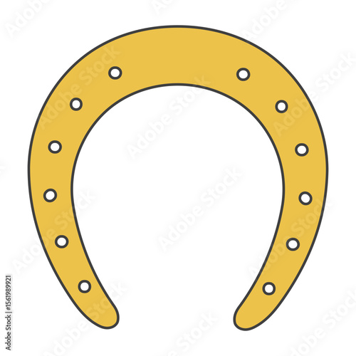 Horseshoe with nails, isolated. Good luck symbol, lucky charm, talisman. Flat vector illustration. 2026 Japanese, Korean, Vietnamese Chinese Lunar New Year holiday logo, icon, design element