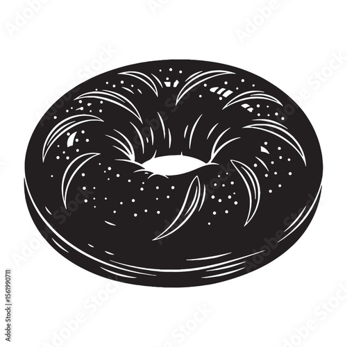 Toasty rings of tradition – Bagel silhouette paired with modern Bagel vector – Bagel illustration

