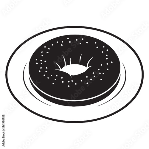 Simple food with rich history – Bagel silhouette styled in minimalist Bagel vector – Bagel illustration

