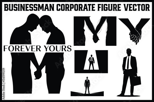 Businessman Silhouette Vector Set