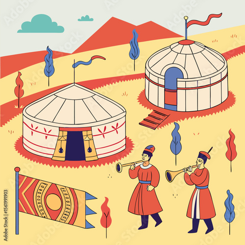 Colorful Circus Tent in a Fun Park Setting
