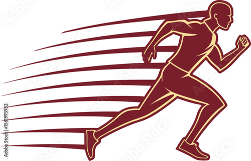 Marathon and Running Design Set Featuring Runners Tracks and Fitness Elements. Clean Running Illustration Pack with Athletes Footwear Numbers and Motion Effects. Flat Style Running and Marathon Design