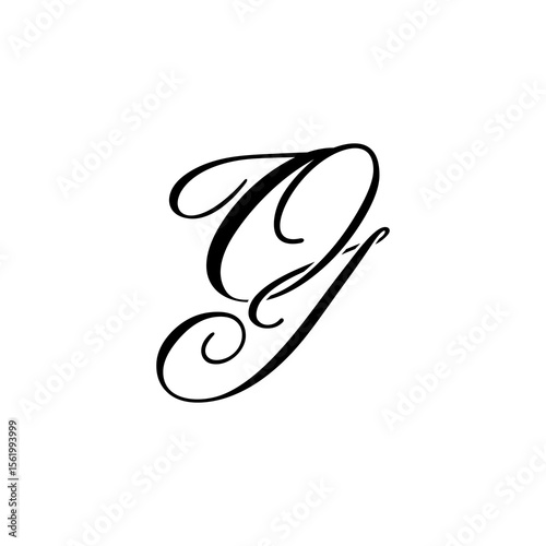 Elegant OI Monogram Logo in Black Script – Luxury Calligraphy Initial Design on White Background