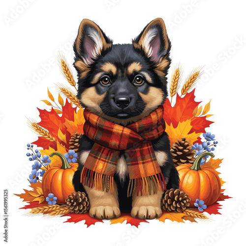 Shepherd Pup Watercolor Sublimation

