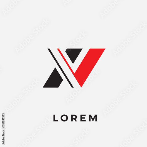 Initial letter XV vector logo intersecting, looks nice and simple