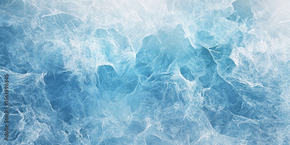 Obraz premium Blue ice background with textured frozen layers and abstract crystal formations in winter theme