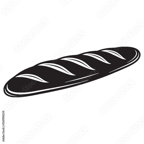 Art of the crust – Baguette silhouette mirrored in artisanal Baguette vector – Baguette illustration

