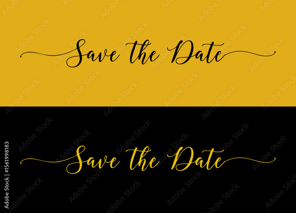 Minimalist Save the Date script with curved line ends