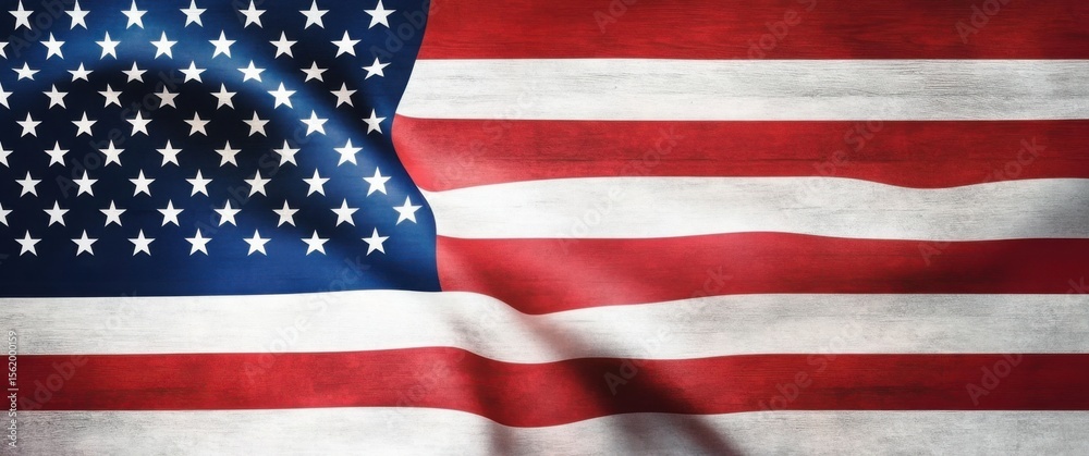 Naklejka premium American flag on a transparent background. Template with free space for design or text.