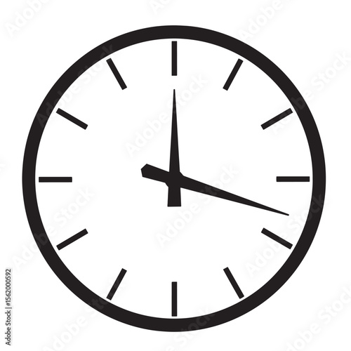 Minimalist black and white clock illustration showing time and punctuality concepts in business
