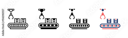 Manufacturing Line icon sheet multiple style collection