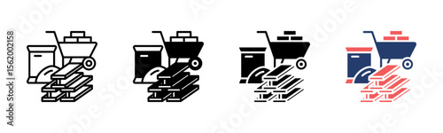 Raw Materials icon sheet multiple style collection
