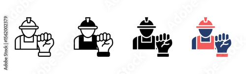 Factory Worker icon sheet multiple style collection