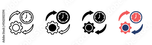 Production Efficiency icon sheet multiple style collection