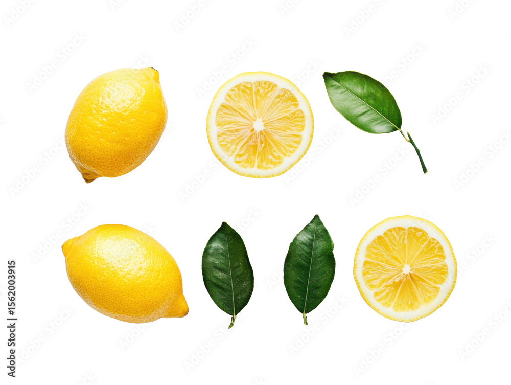 Fototapeta premium set of lemons isolated on white background
