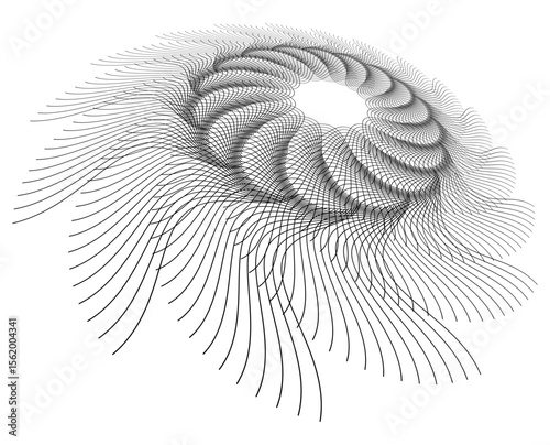 black and white abstract background vector Design Element Wave Lines Guilloche curve line Background circle for Pattern branding Frame border certificates, diplomas