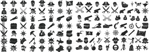 Pirate Icons A Comprehensive Collection of Black and White Pirate Symbols