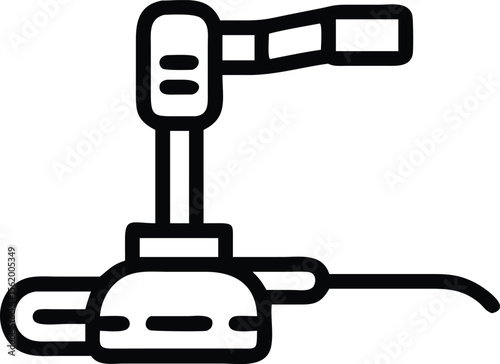 illustration of a dental irrigation syringe in simple line art style