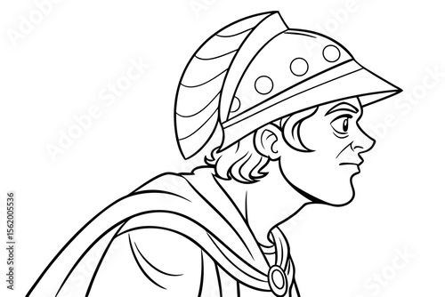 Line art of a wise centaur, suitable for a coloring page, simple lines, no shading, clear outlines, black and white