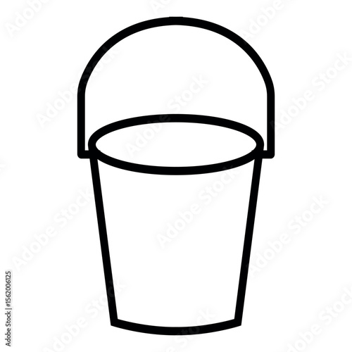 Bucket icon vector, outline style bucket, linear style bucket icon vector in trendy flat style illustration isolated on white background.