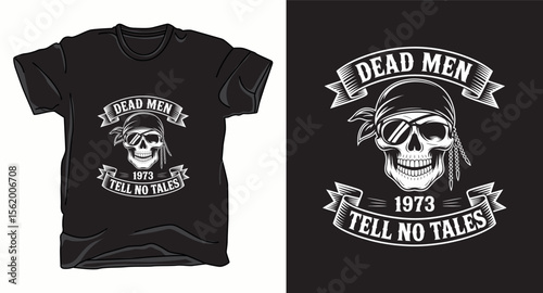 Dead man skull sailor graphic vector art t-shirt design print