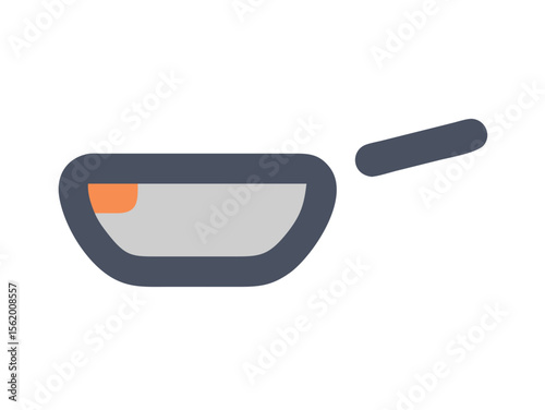 Simple Line Art Illustration of a Hot Pan with Steam , A minimalist, vector illustration of a frying pan heating up.