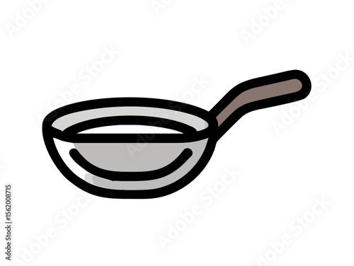 Simple Line Art Illustration of a Hot Pan with Steam , A minimalist, vector illustration of a frying pan heating up.