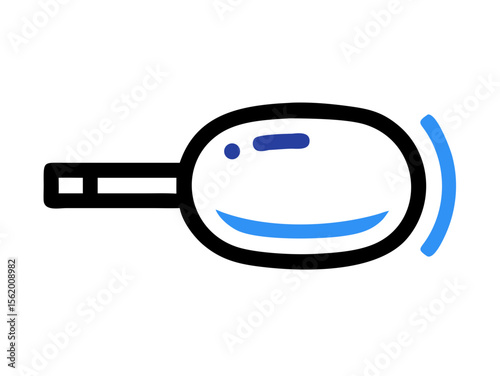 Simple Line Art Illustration of a Hot Pan with Steam , A minimalist, vector illustration of a frying pan heating up.