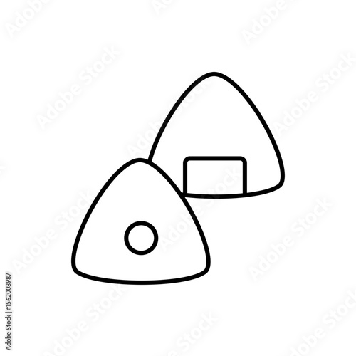 Onigiri Line Icon. Japanese Rice Ball for Menu and Web UI Design