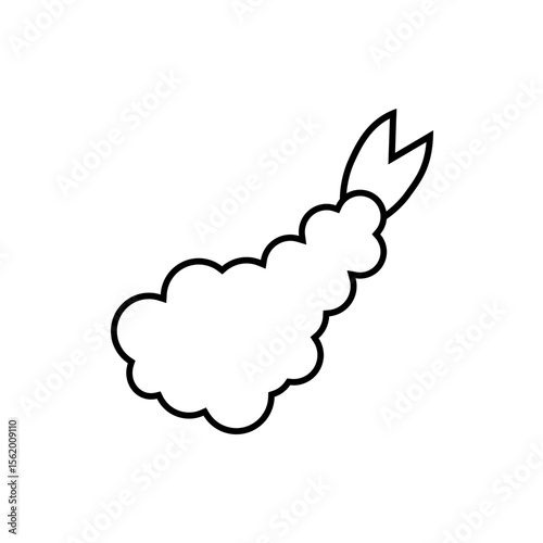 Tempura Line Icon, Shrimp Tempura for Japanese Menu & UI