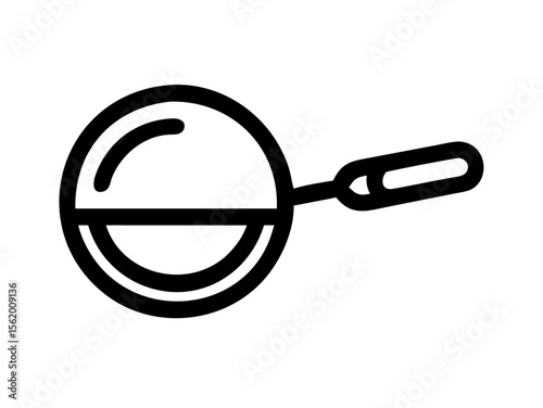 Simple Line Art Illustration of a Hot Pan with Steam , A minimalist, vector illustration of a frying pan heating up.