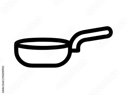Simple Line Art Illustration of a Hot Pan with Steam , A minimalist, vector illustration of a frying pan heating up.