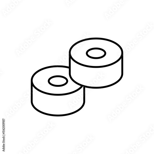 Sushi Roll Line Icon, Traditional Japanese Maki Sushi for UI and Menus