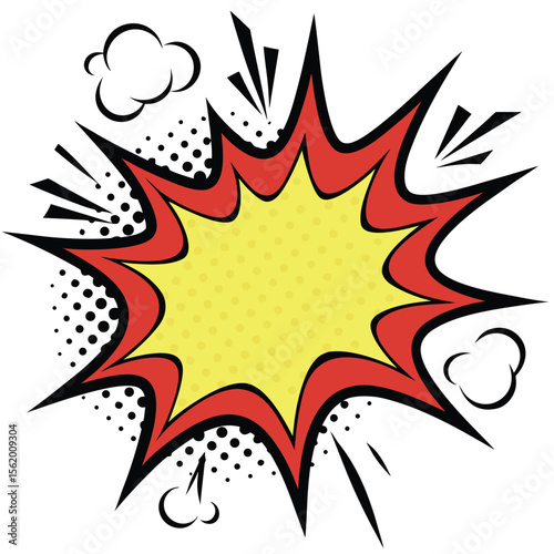 Explosive comic book style sound effect burst with copyspace