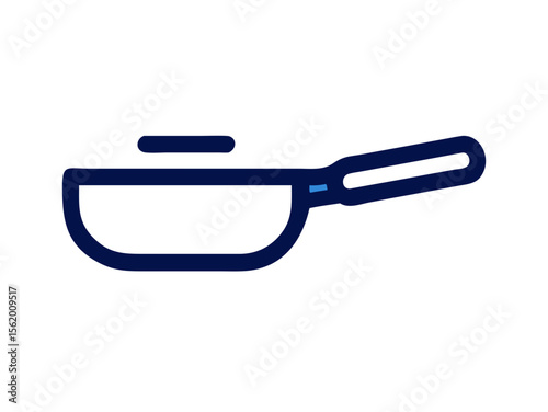 Simple Line Art Illustration of a Hot Pan with Steam , A minimalist, vector illustration of a frying pan heating up.