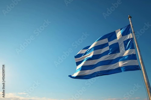High-resolution illustration of the Greece national flag featuring blue and white stripes with a cross. Ideal for educational content, travel design, cultural themes,