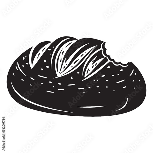 A humble food with timeless form – Bread silhouette featured in flat Bread vector – Bread illustration

