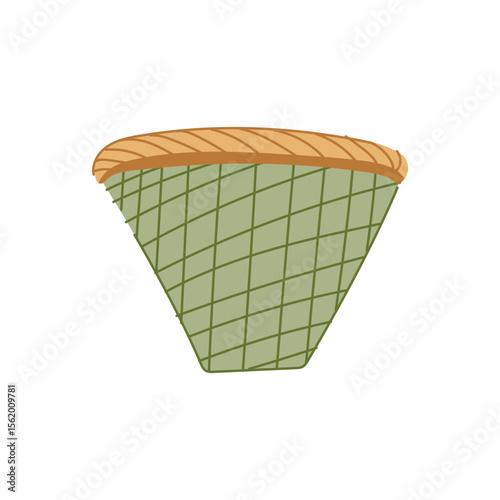 traditional bamboo steamer basket cartoon vector illustration