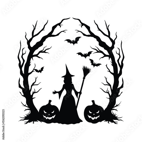 Elegant Witch in Gothic Style for Halloween