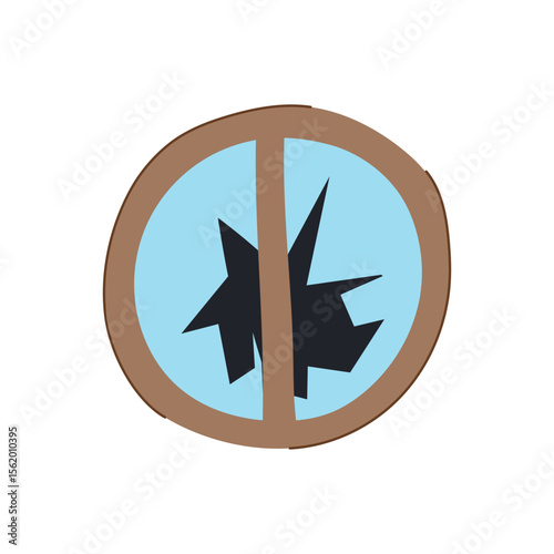 frame broken wood windows cartoon vector illustration