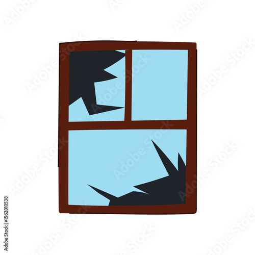 weatherproofing broken wood windows cartoon vector illustration